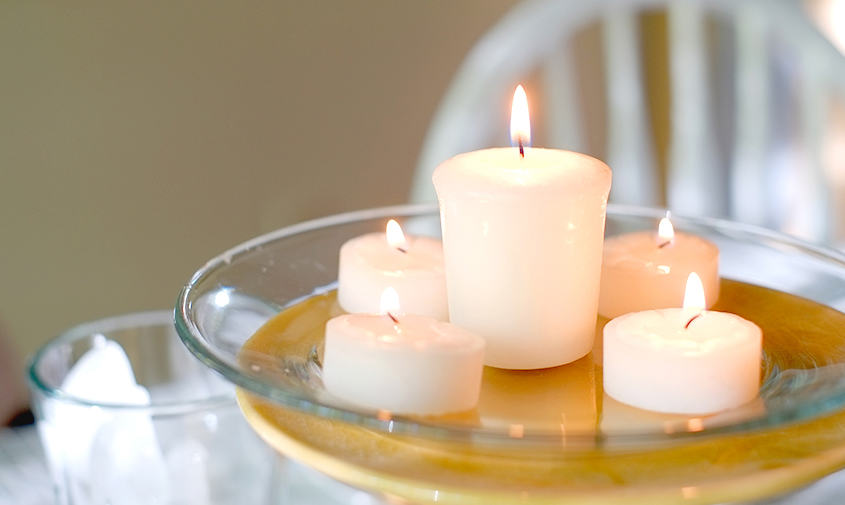 kynttilöitä rentoutumishetkeen